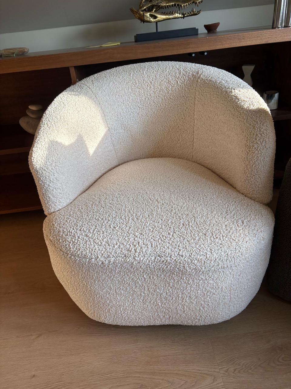 Bouclé fauteuill creme