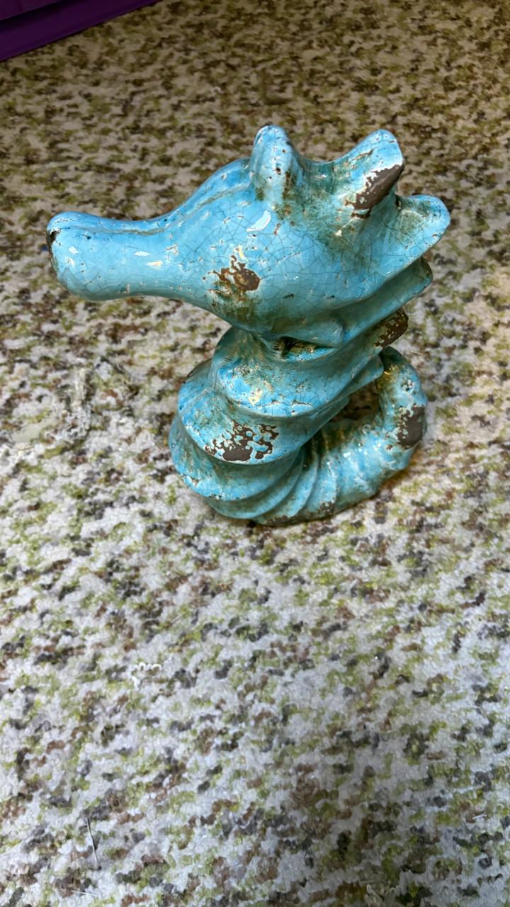 Decoratief Zeepaardje - Turquoise Keramiek