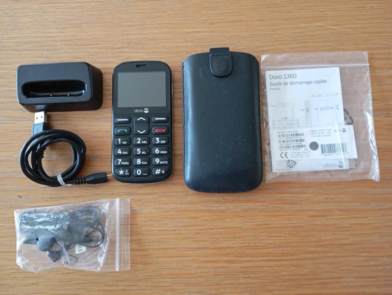 Gebruiksvriendelijke mobiele telefoon Doro, type 1360.