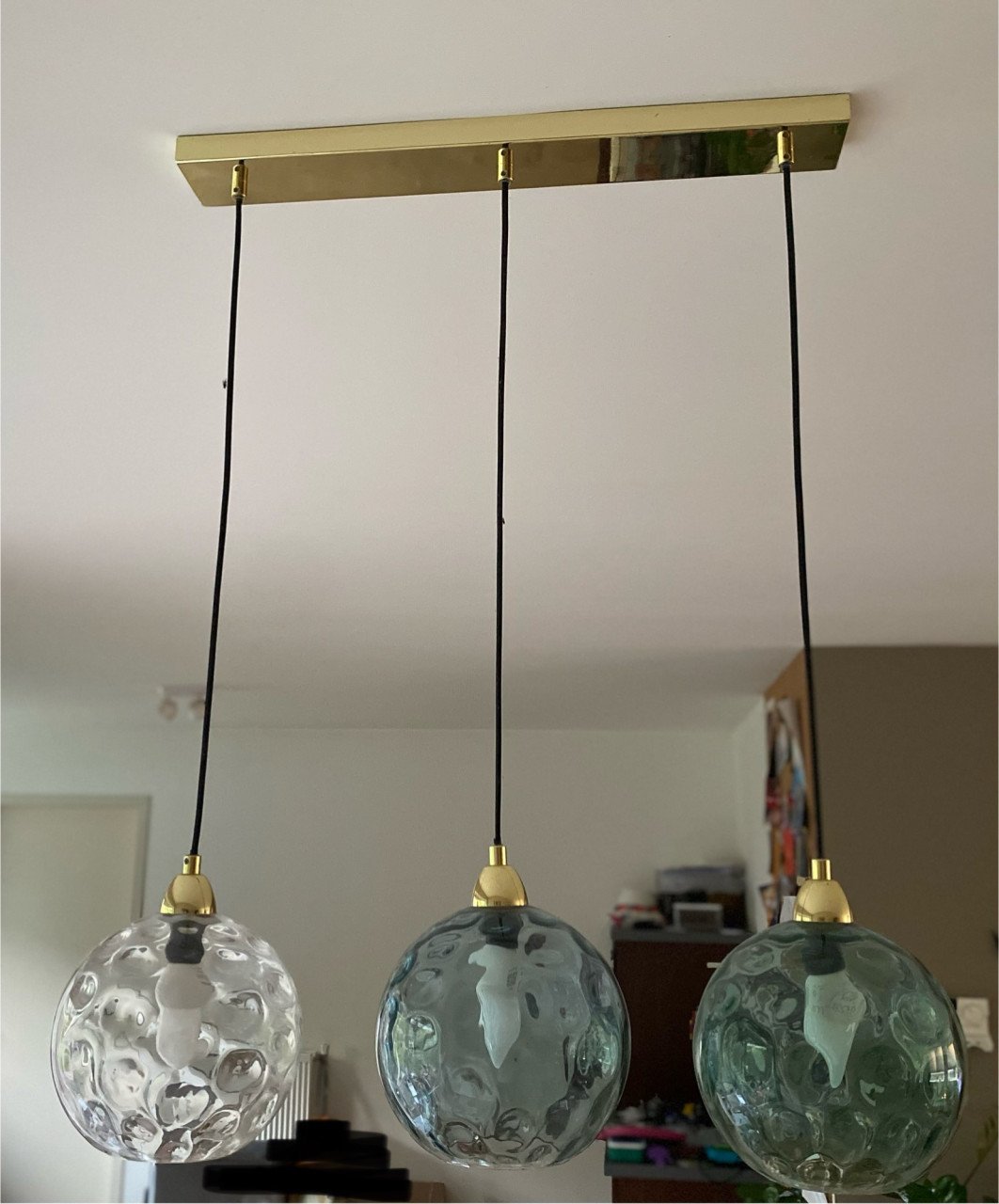 Hanglamp Ilaria 3 Light Linear Pendant Bar Ceiling Light in Blue
