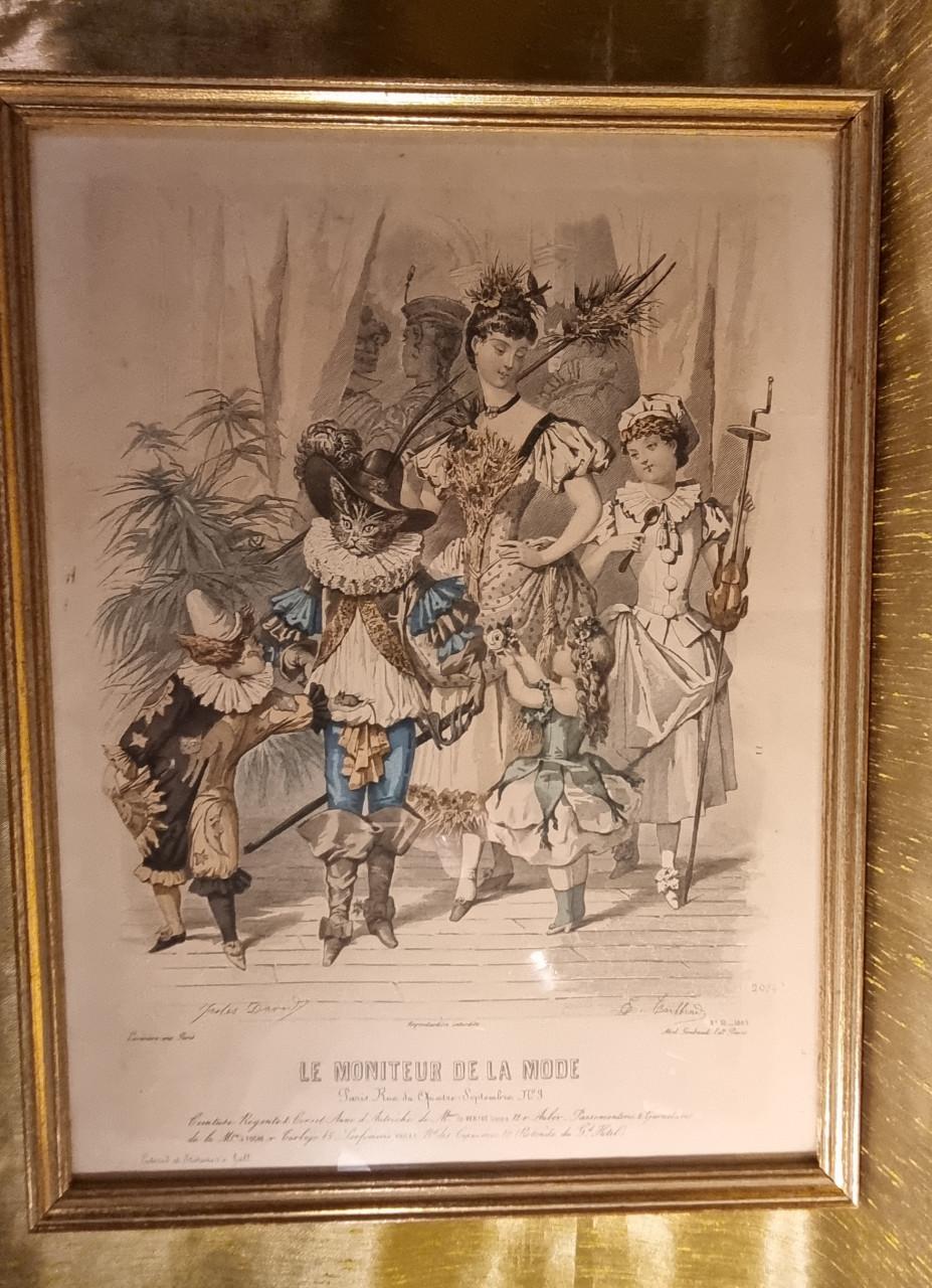 Oud Lijstje met afbeelding met oa de Gelaarsde kat.