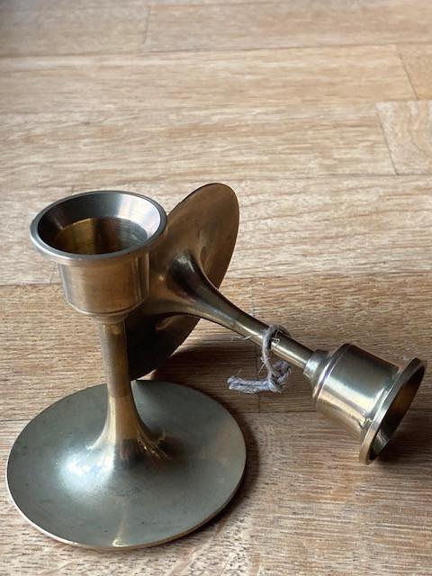 Koperen Kandelaartjes - visitekaartjeshouder, -en driepoot