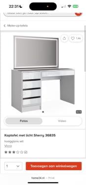 Te koop make up tafel