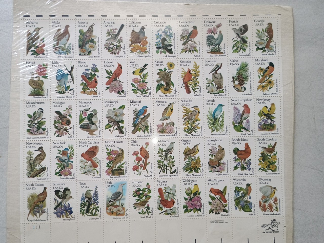 Postzegels USA The 1982 - 50 state bird and flowers mint set