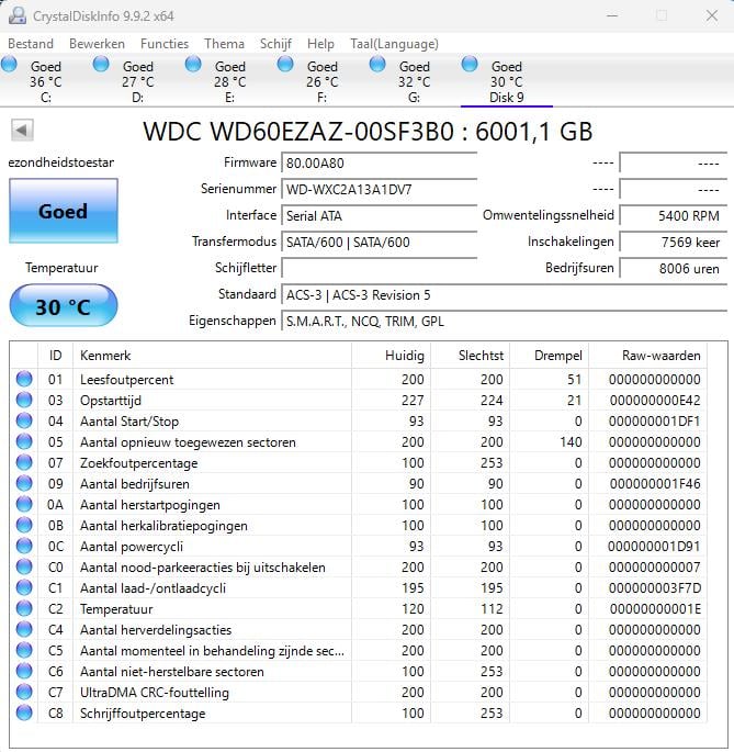 Western Digital 6TB harde schijf SATA