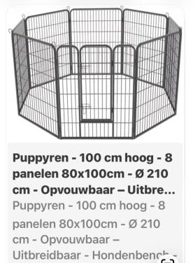 Puppyren 100cm hoog en 210 rond