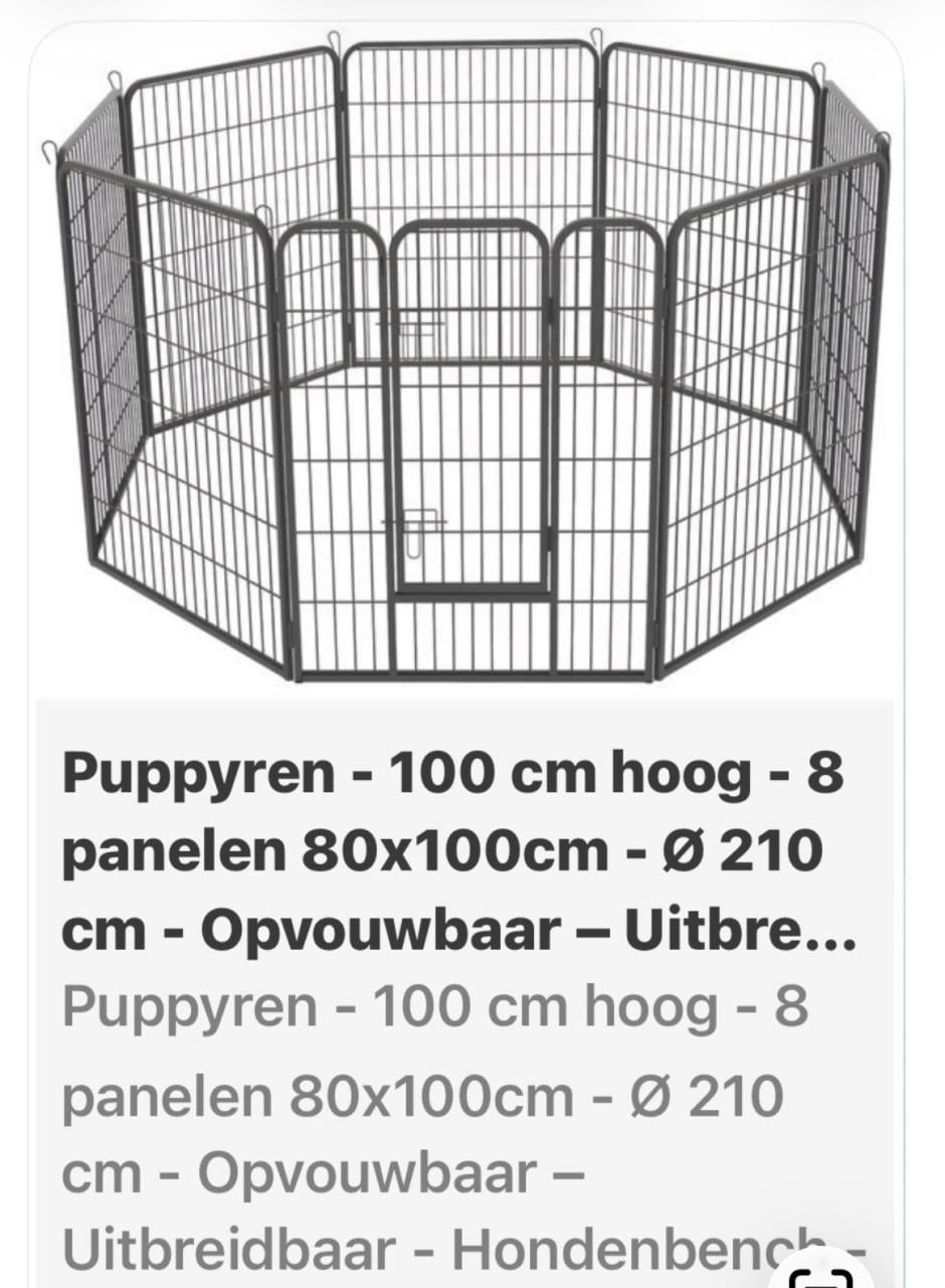 Puppyren 100cm hoog en 210 rond