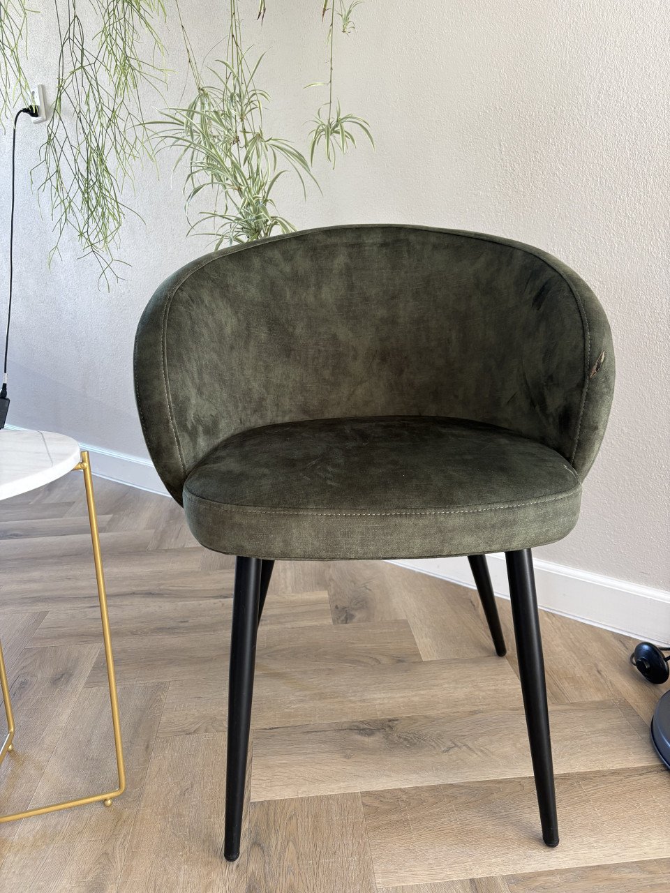 Groene stoel velvet