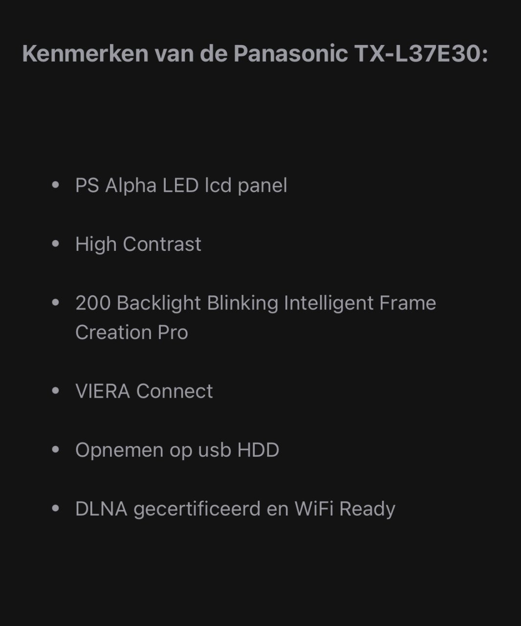 Panasonic viera lcd tv