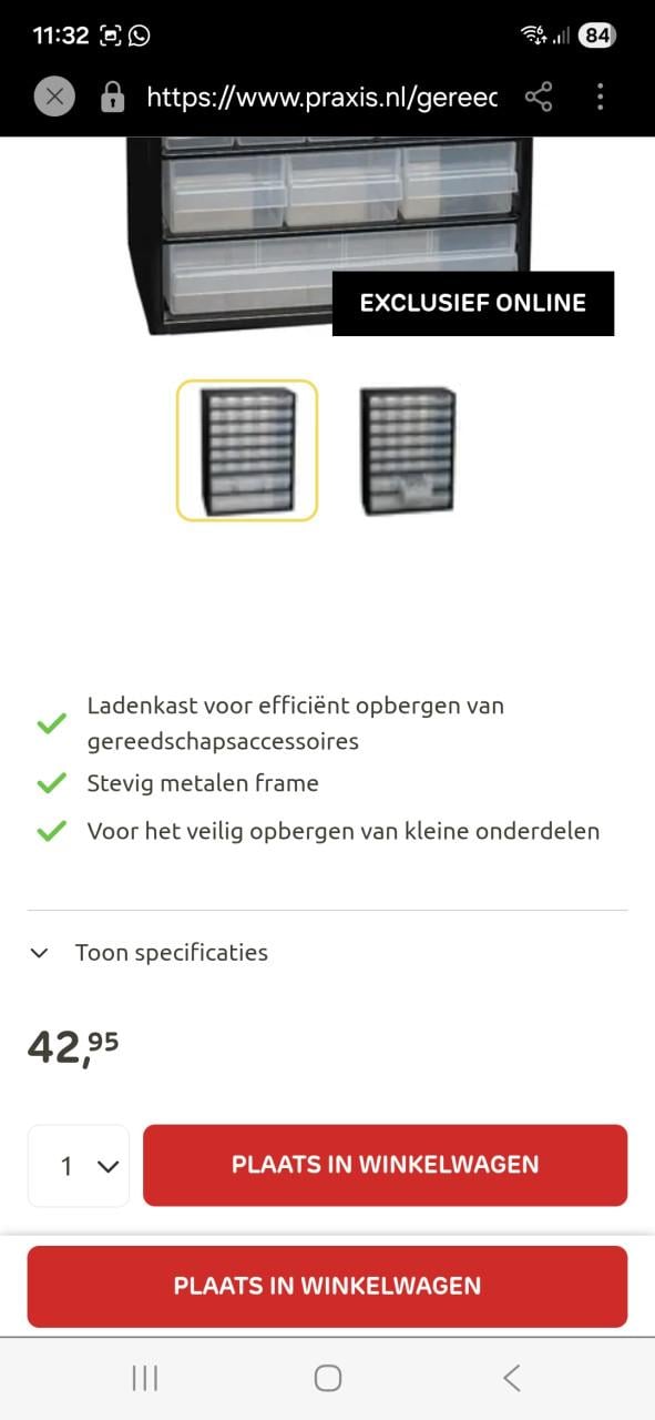 Ladekast met 34 lades