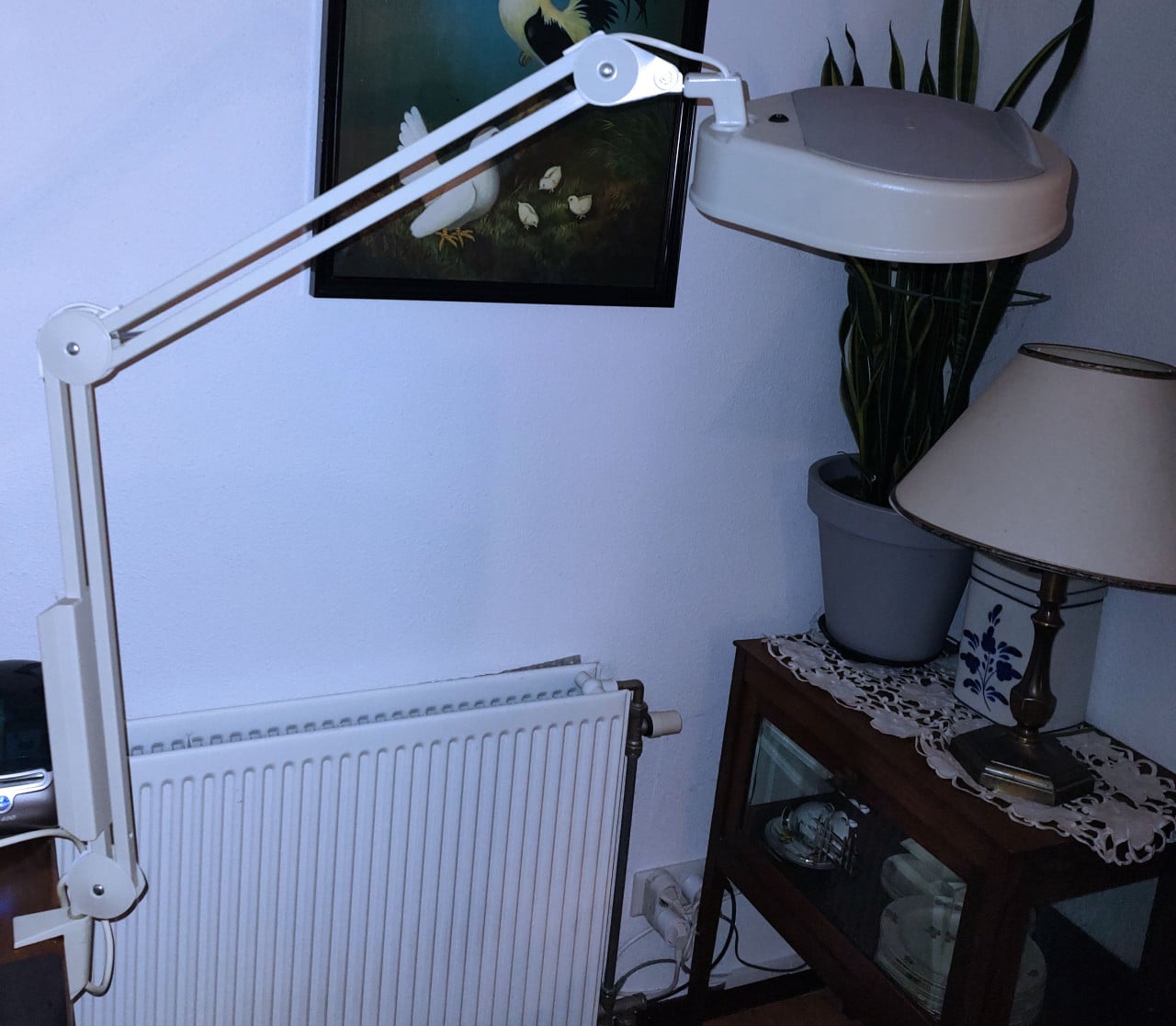 Luxo Loep met licht 22 W en afdekklep. Lens 12 cm, loeplamp