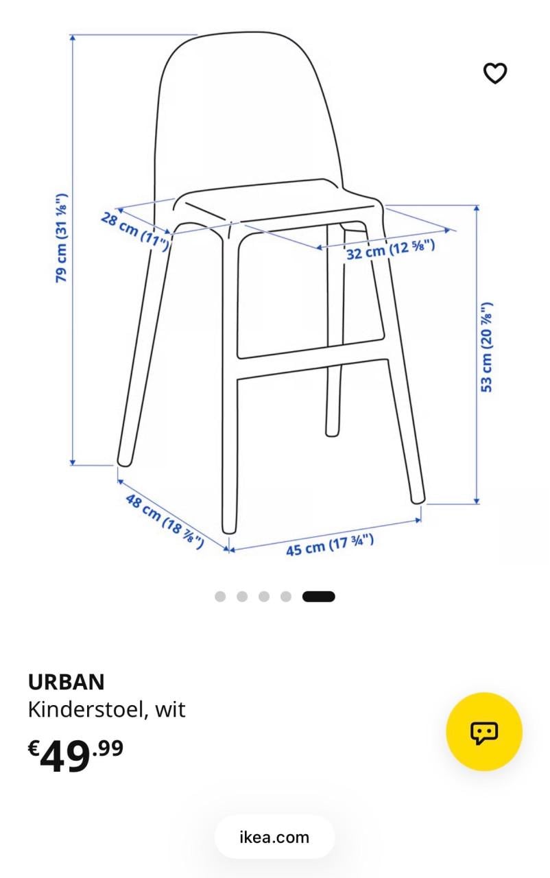 2x ikea urban kinderstoel