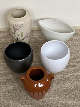 5 grote potten/ vazen