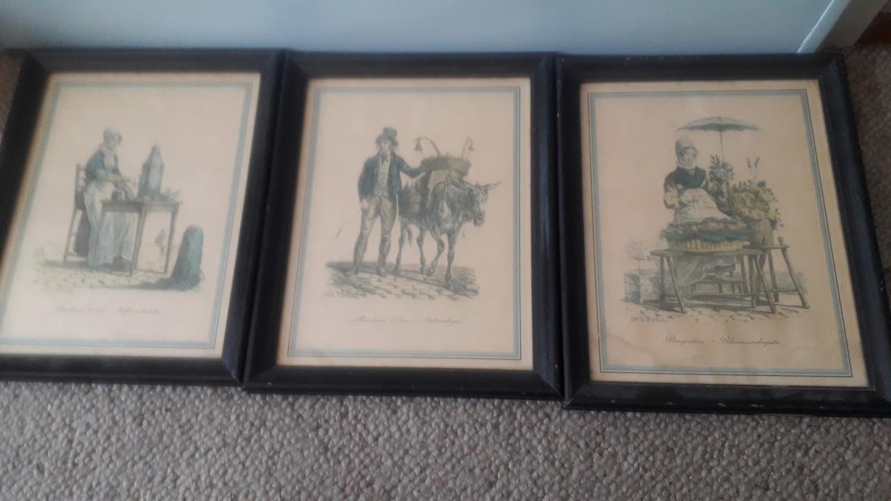 Partij tekeningen en schilderijtjes