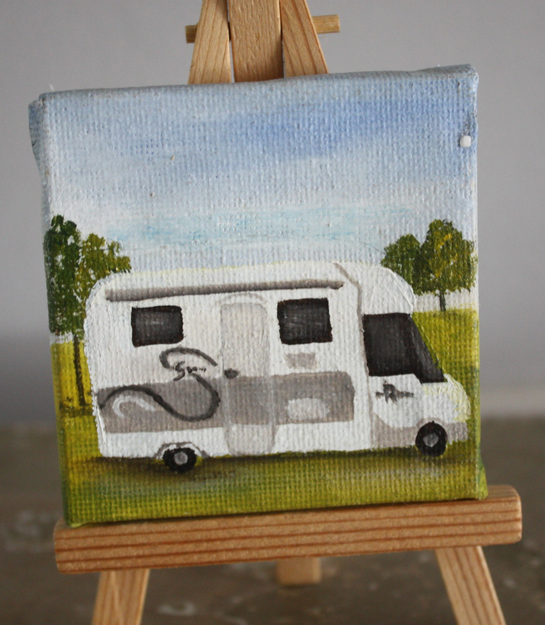 Leuk schattig klein canvas lijstje camperafbeelding