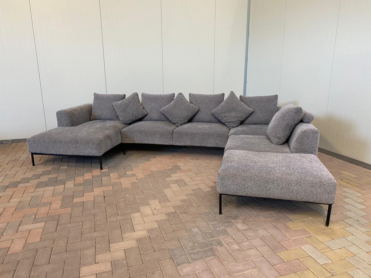 GRATIS LEVERING HEEL NL Montel Grote Grijs Stoffen U-Bankstel