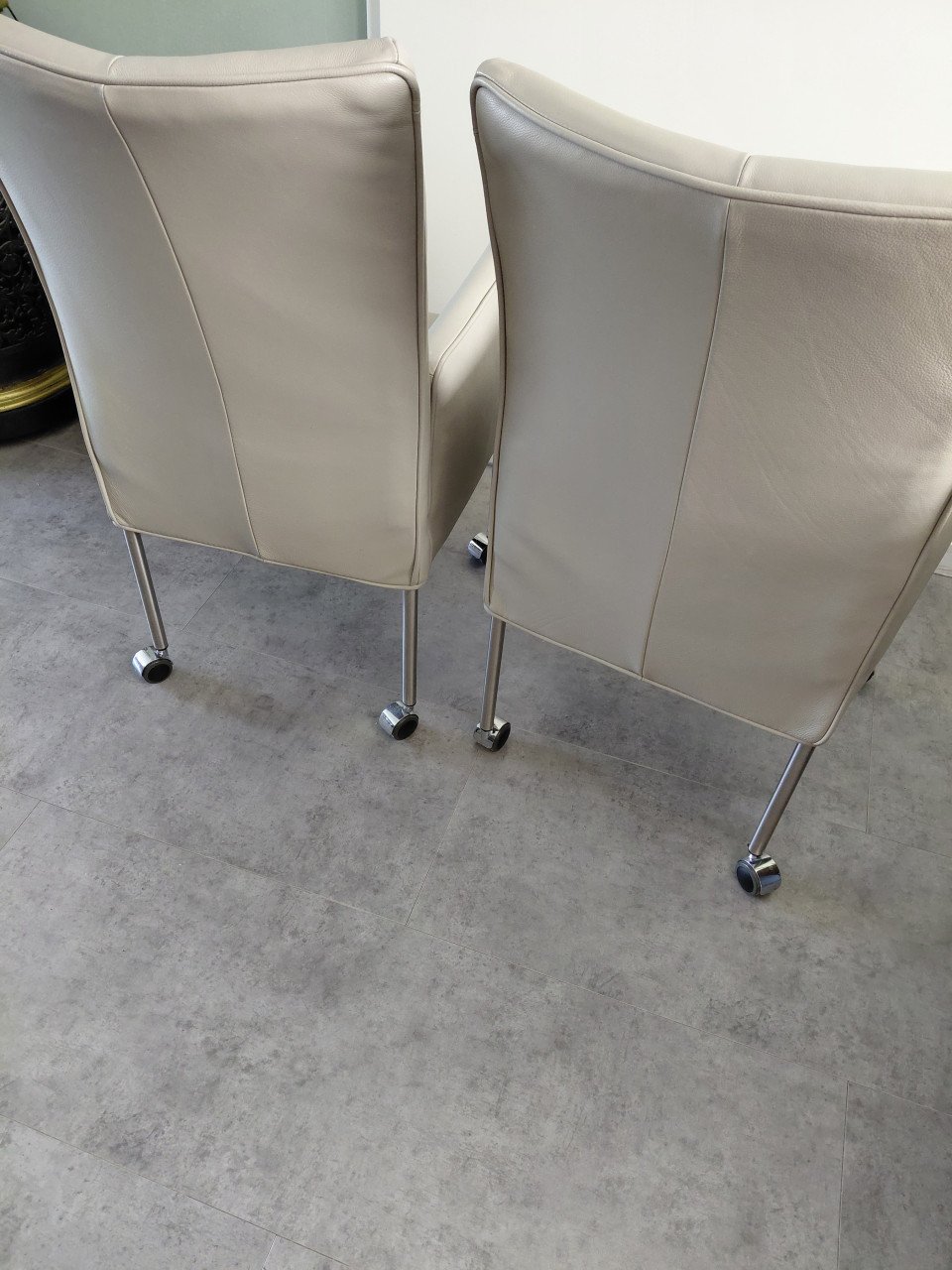 Mooie verstelbare leren eetkamerstoelen