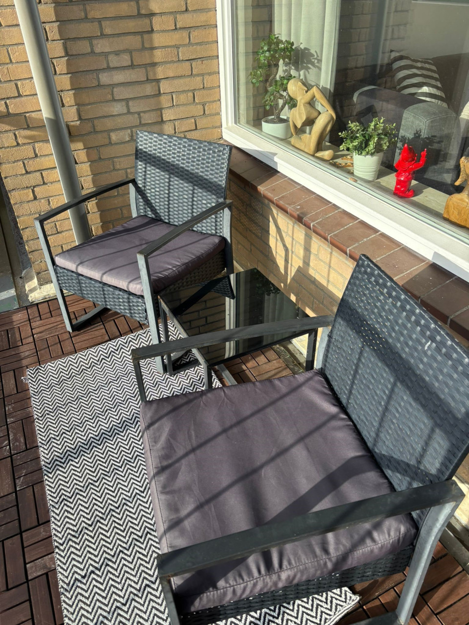 Outsunny 3-delige balkonmeubelset