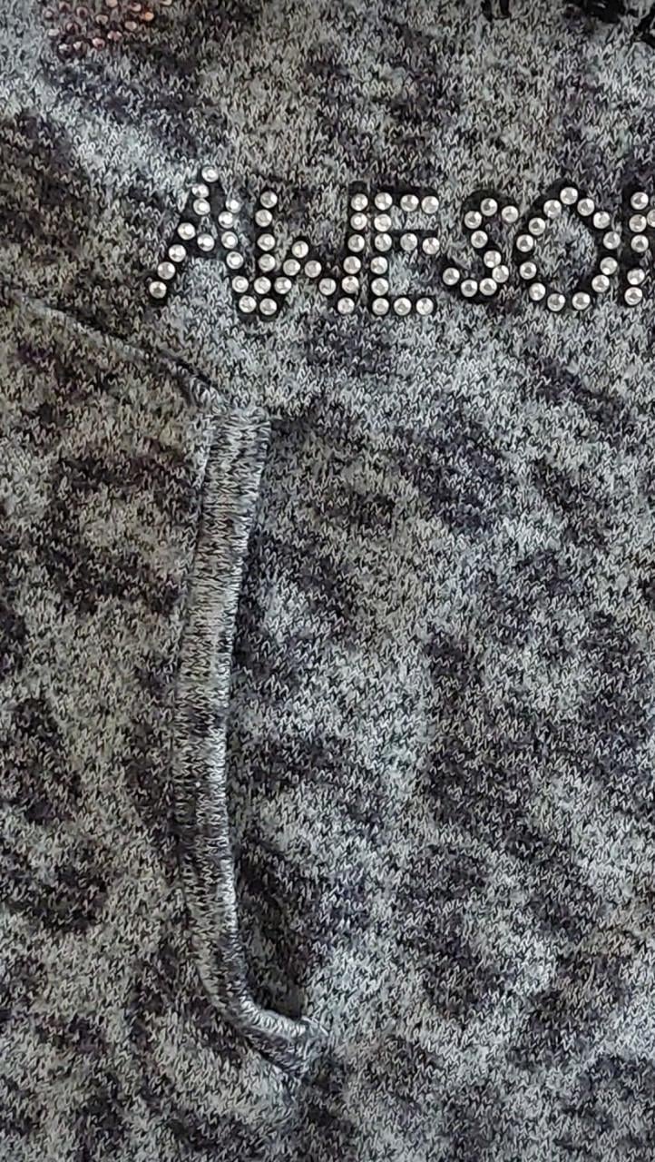 Zwart/grijze panter hoodysweater  mt M C&A