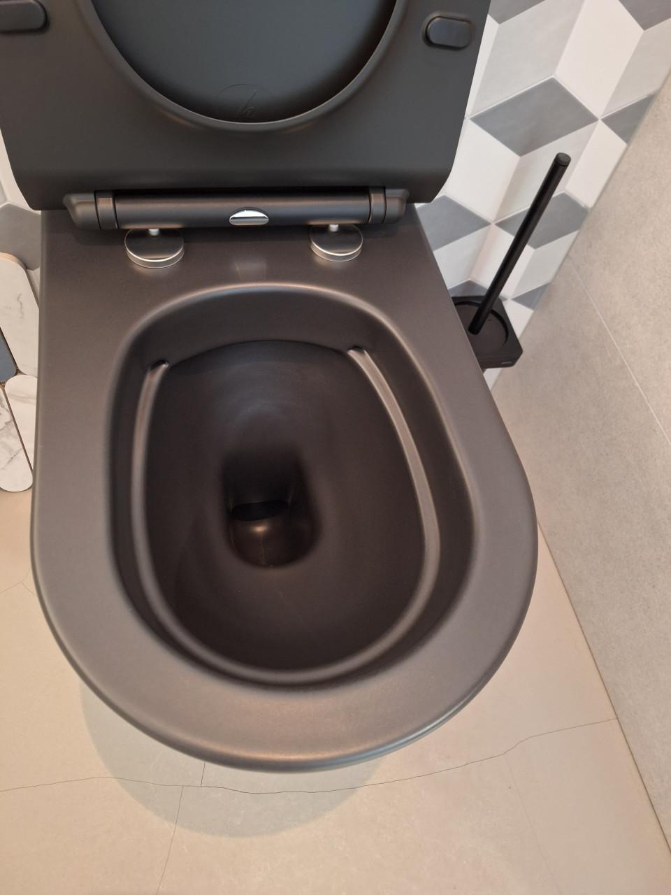 Toiletpot met zitting - mat zwart