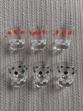 Vintage Borrelglaasjes Speelkaartmotief