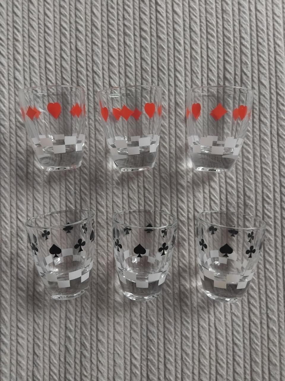Vintage Borrelglaasjes Speelkaartmotief