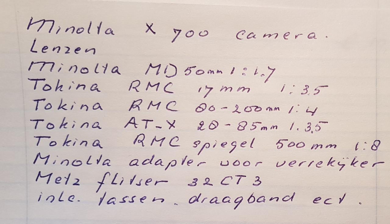 Minolta X700 camera met zeer complete uitrusting