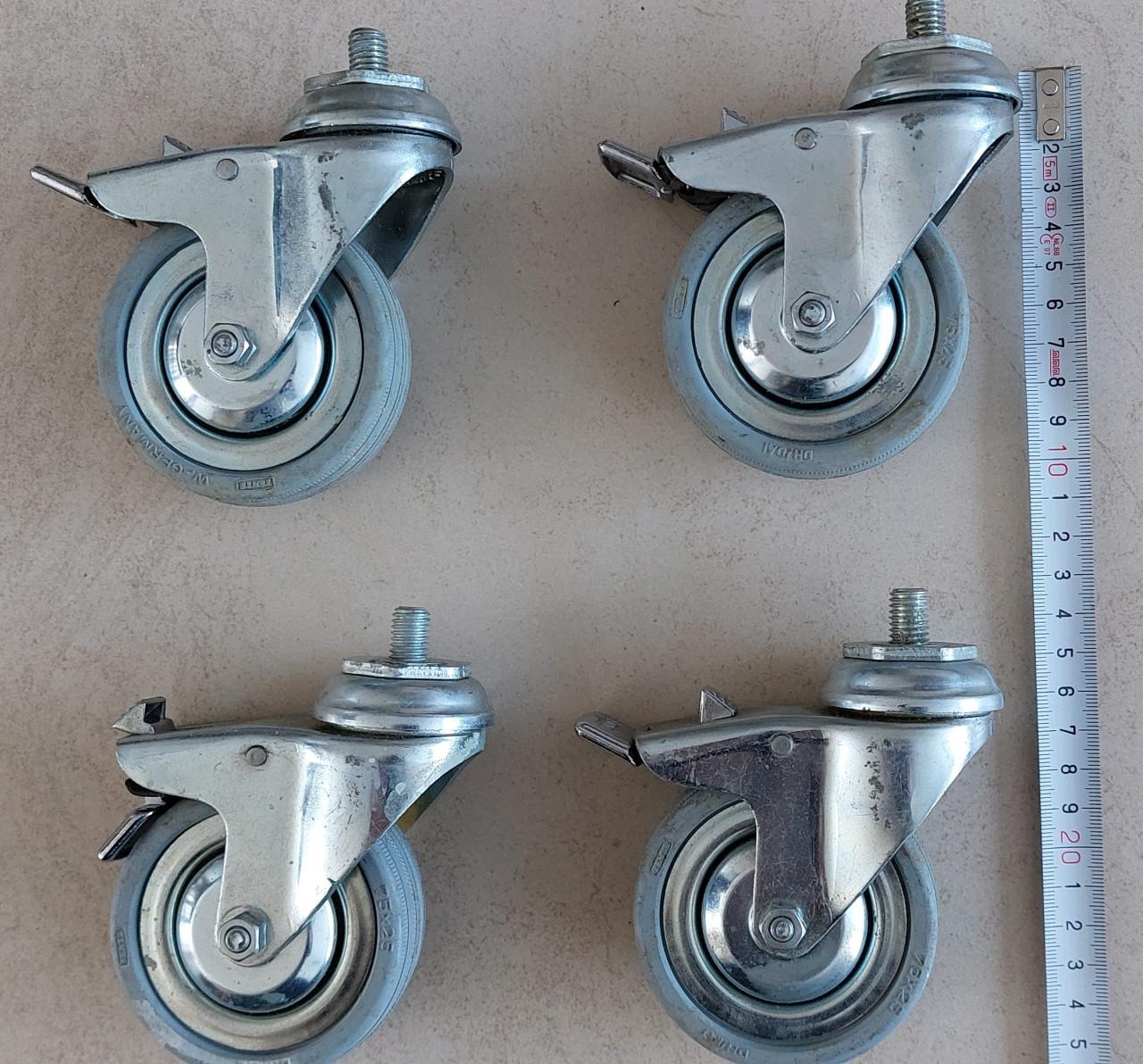 Nieuwe ZWENKWIELEN met rem (4 stuks)