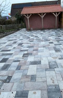 Tuintegels wildverband boerenbont wit ,grijs, antraciet 15 vierkante meter