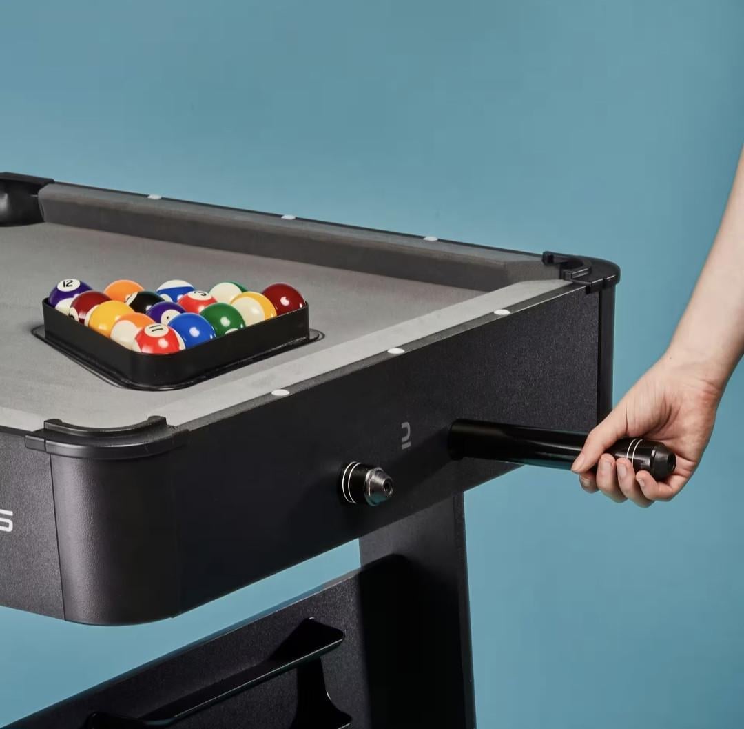 Opklapbare pooltafel BT 500 grijs laken Pongori (Decathlon)