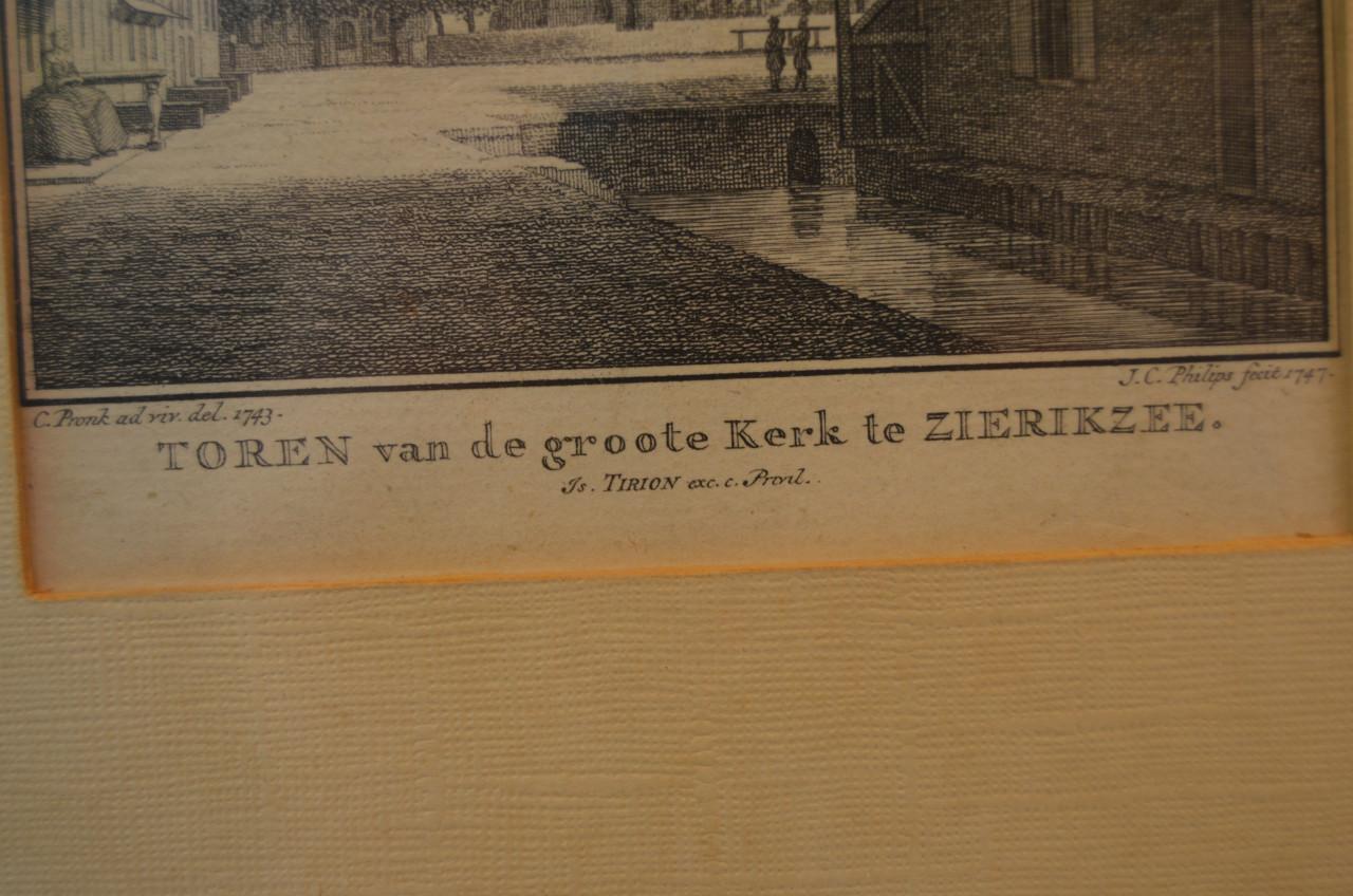 Ets Toren vd Grote Kerk Zierikzee Tirion 1747