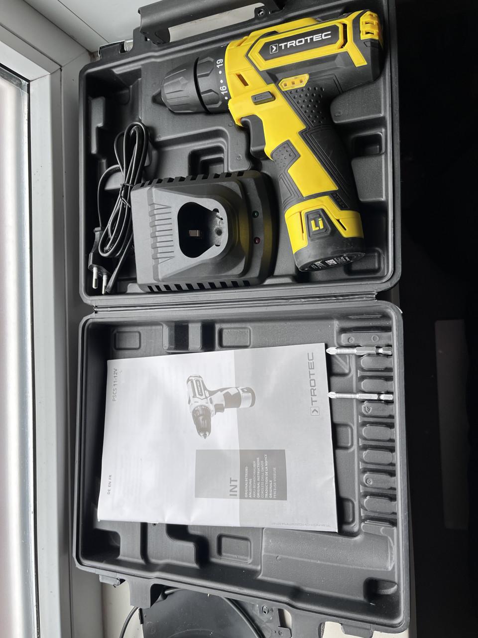 Trotec PSCS 11-12V accuboormachine set. Nieuw in doos