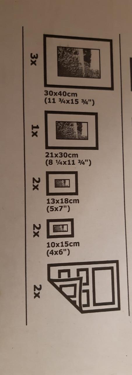 Ikea KNOPPÄNG zwarte lijsten met afbeelding, set van 8.