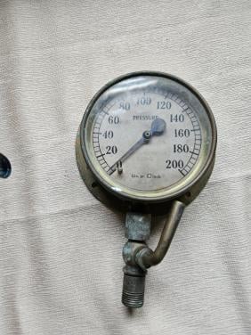 Grote 6" vroege 1900 vintage ashcroft messing manometer