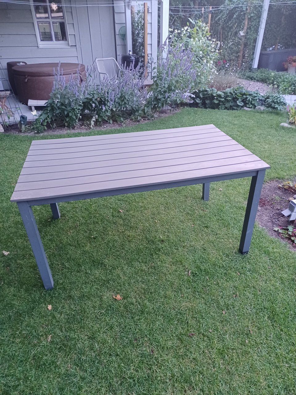 Tuintafel 90x150x74cm, aluminium/composiet