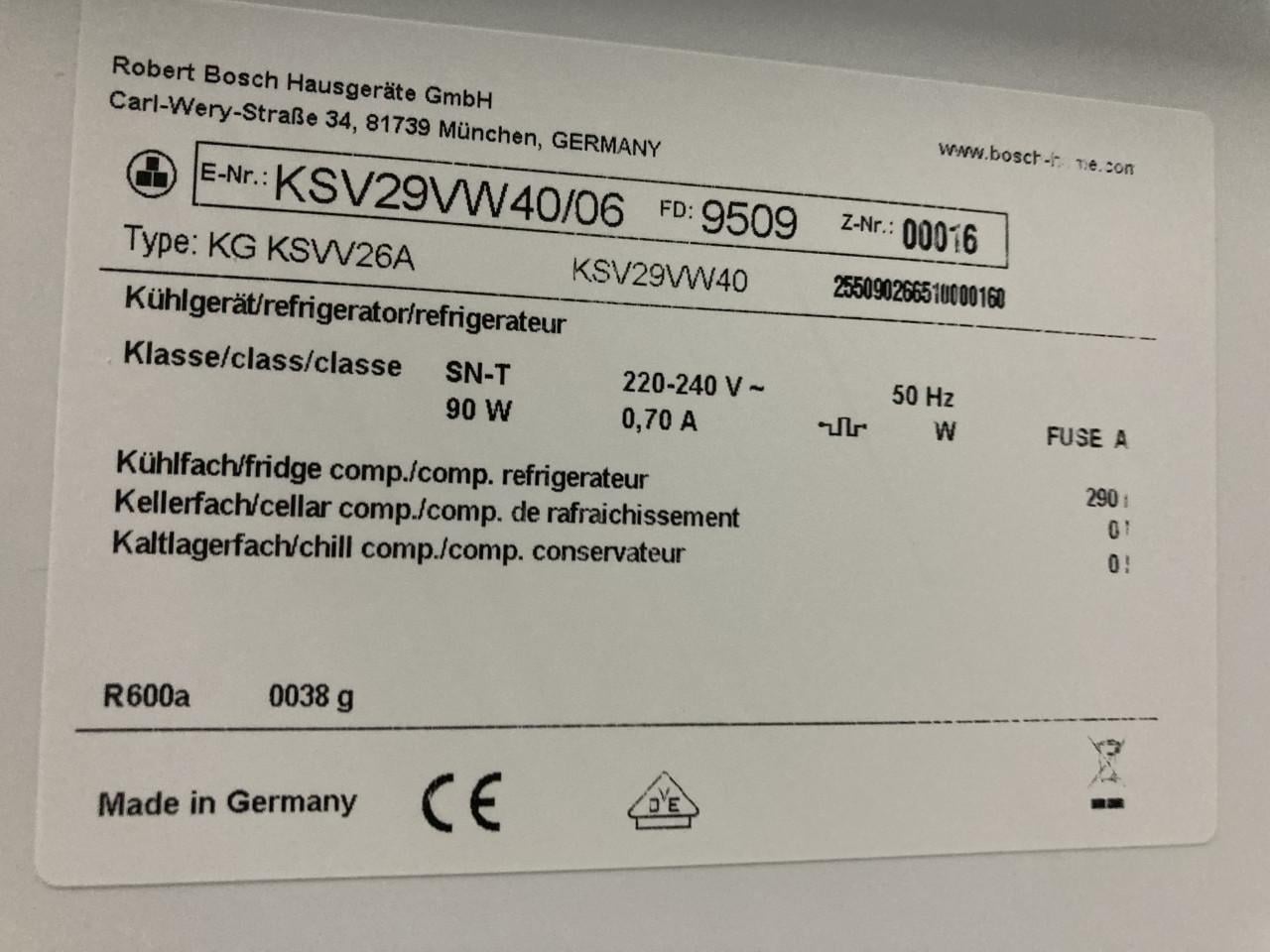 Bosch koelkast vrijstaand 161cm hoog