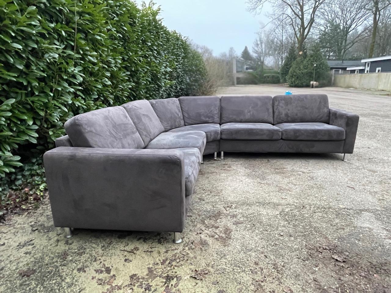 Grote Antraciet Hoekbank-Ruime Lounge Zit-Gratis Levering