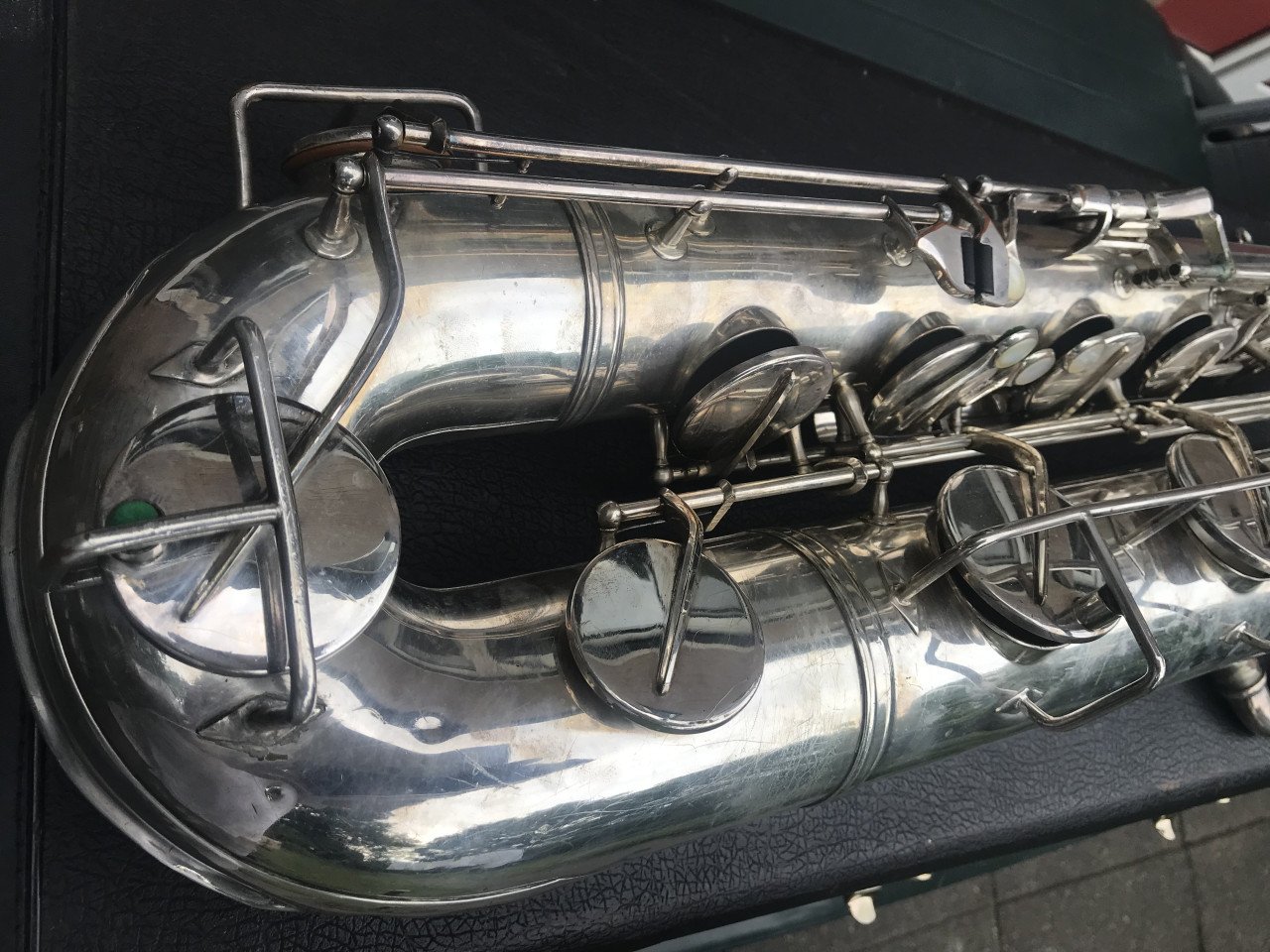 Bariton saxofoon,tot lage A,met koffer