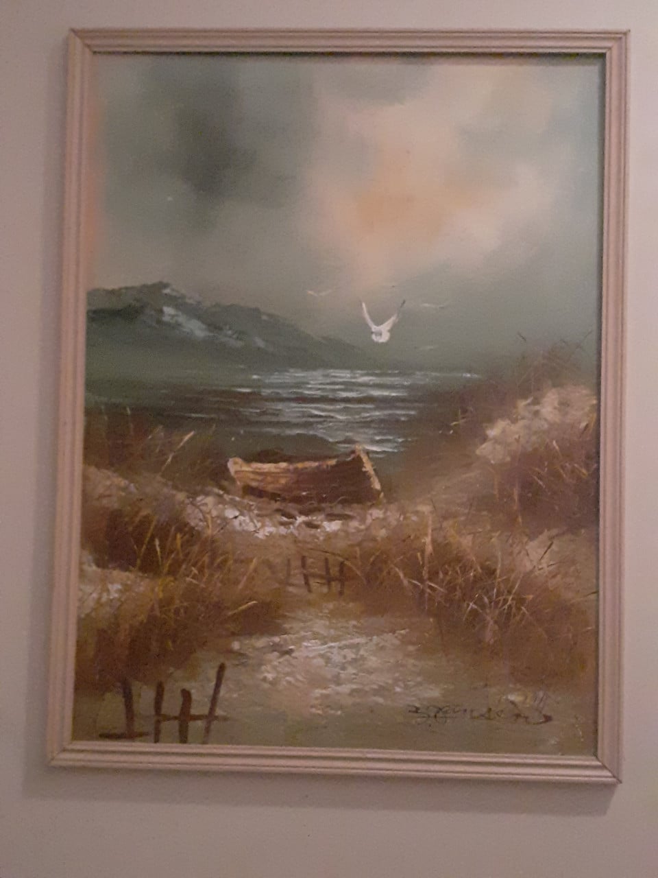 4 x LANDSCHAP Schilderij groot XXL klassiek met boot & XL