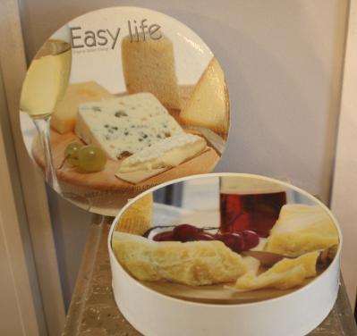 Set van 4 kaas bordjes porselein chees plates