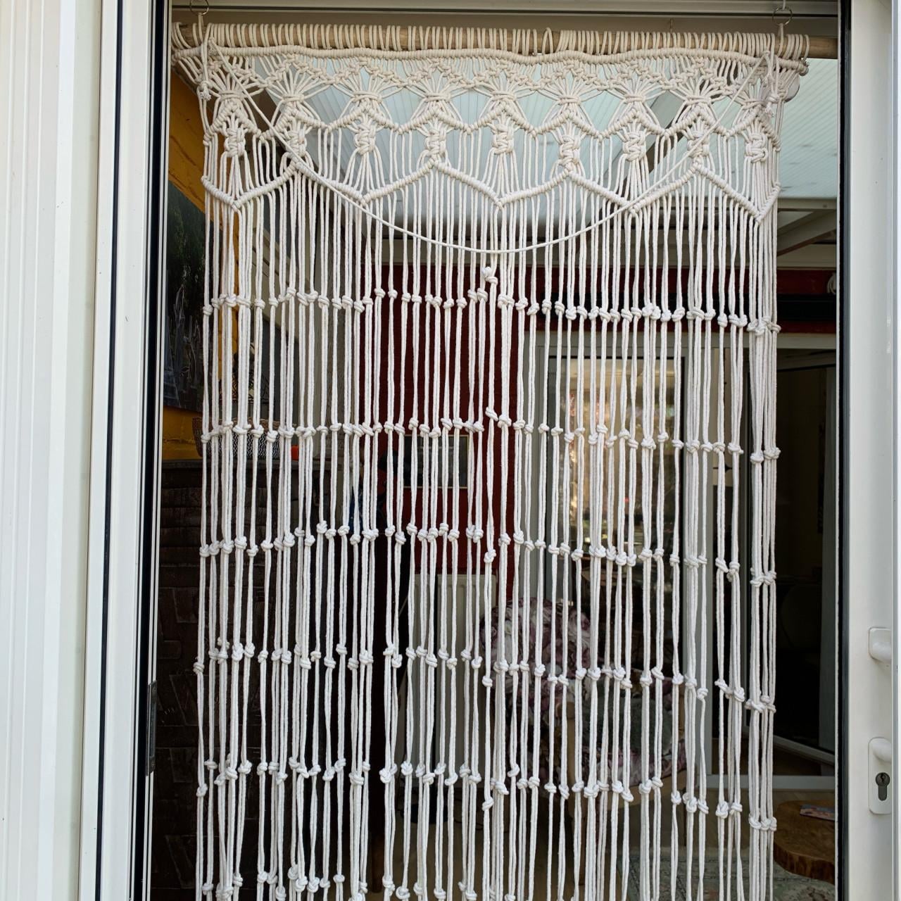 Vliegengordijn macramé offwhite