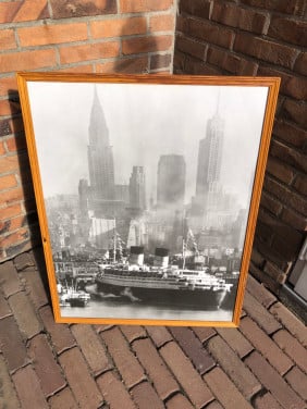 Vintage Foto New York met Schip