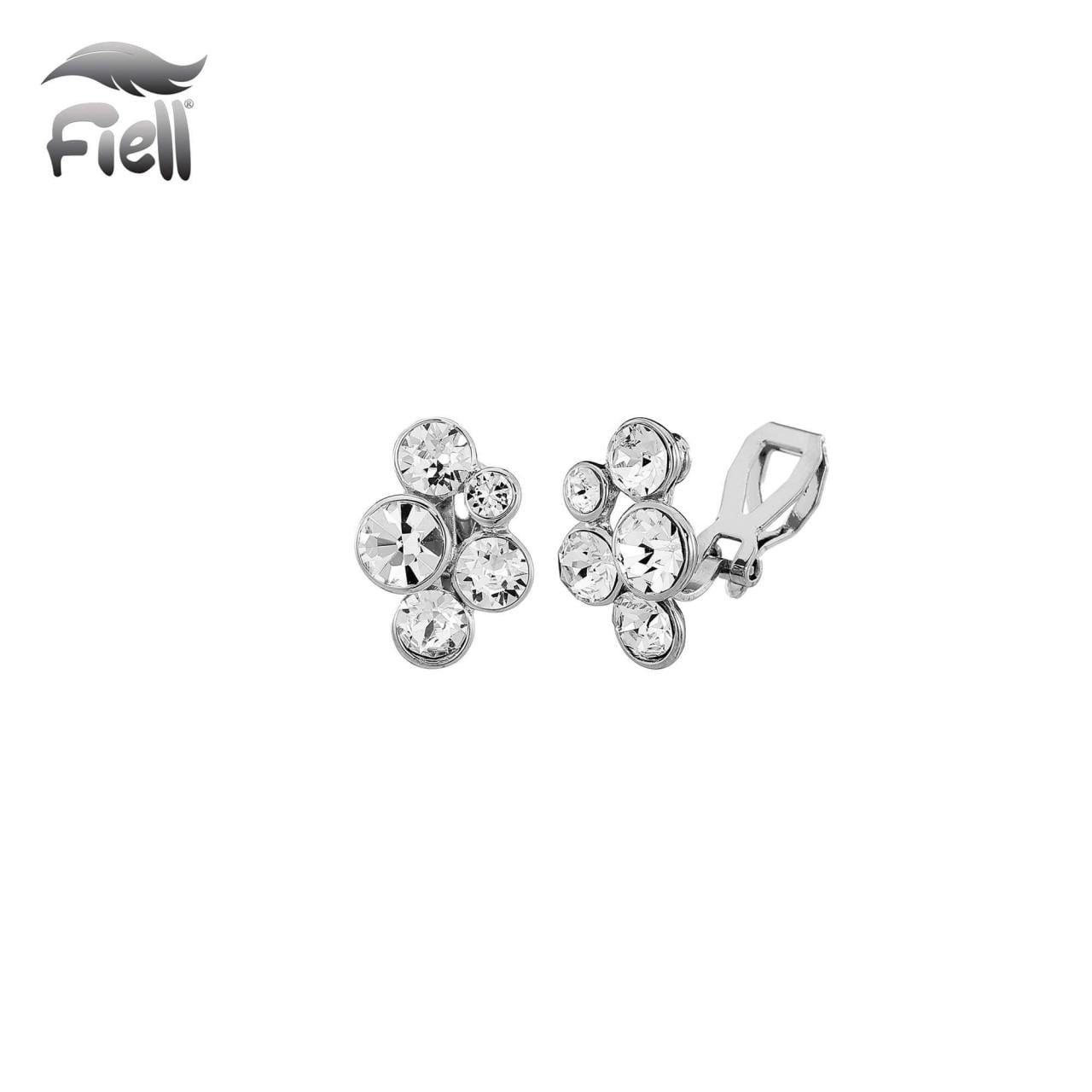 Oorclips zilverkleurige met heldere strass steentjes