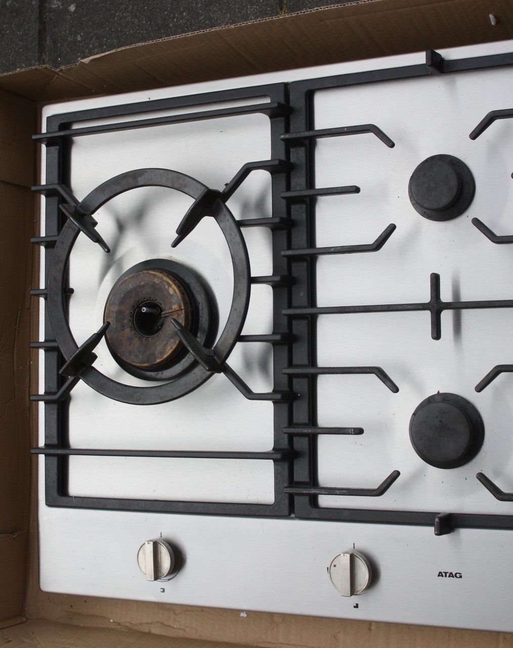 ATAG Gaskookplaat-5 pits met wokbrander-rvs uitvoering