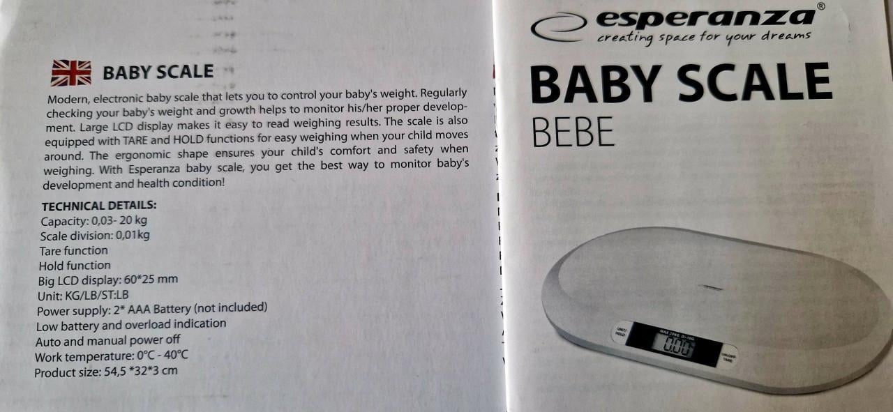 Babyweegschaal Esperanza Baby Scale “Bebe”