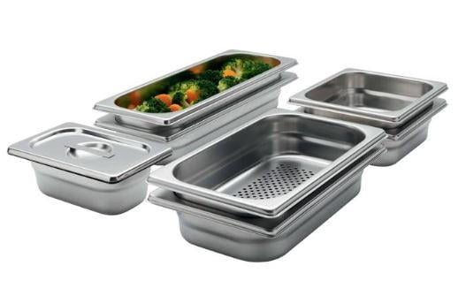 Complete nieuwe set RVS stoomschalen