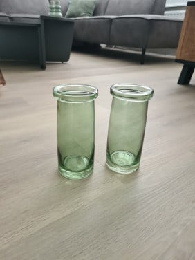 Leuke groene glas vazen of decoratie