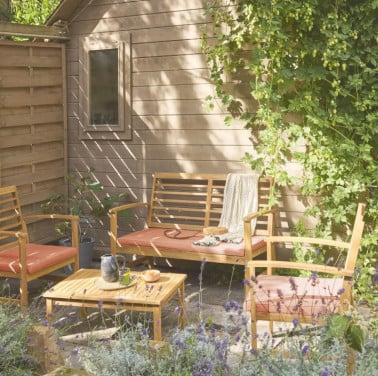 Loungeset houten acacia tuinset nieuw perzikkleur moederdagtip verjaardag