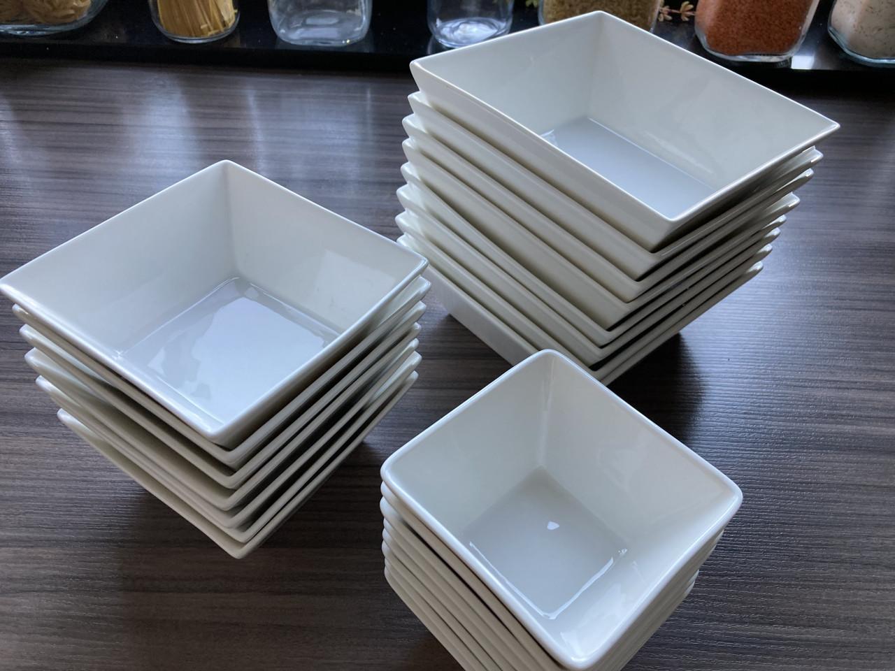 Servies vierkant wit