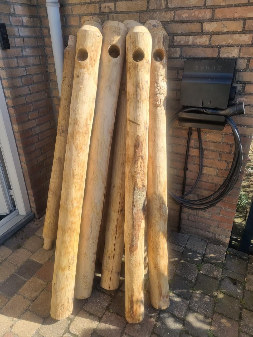 Kastanje paal en rail